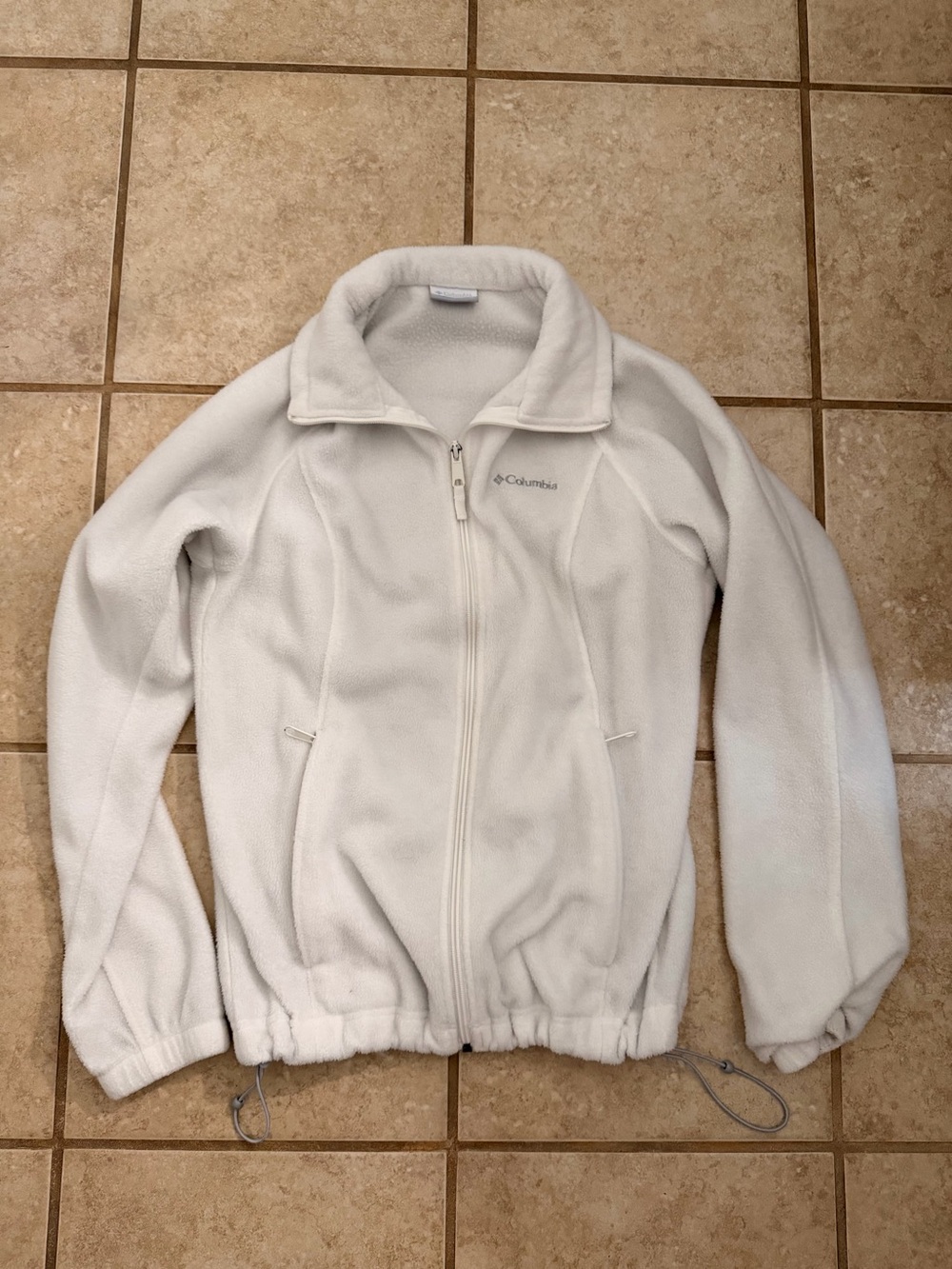 Columbia White Full-Zip Fleece Jacket